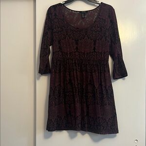 Black and Burgundy Women's Dress